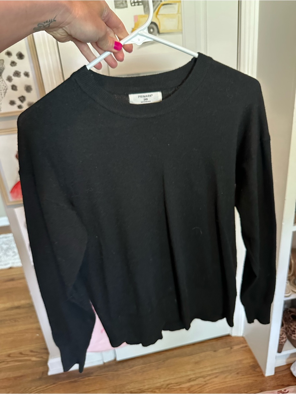 Primark Black Knit Crewneck Sweater 2xs